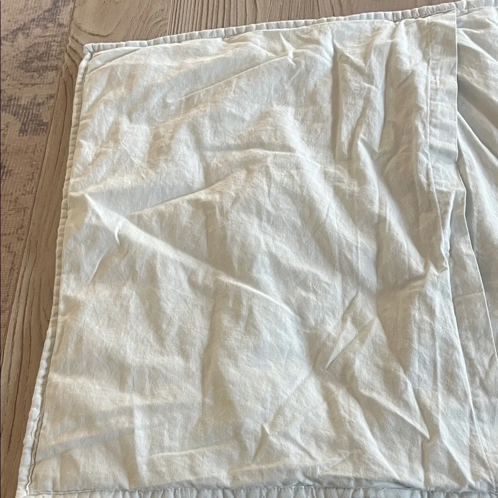 Pottery barn Belgian flax tufted blue frost standard size